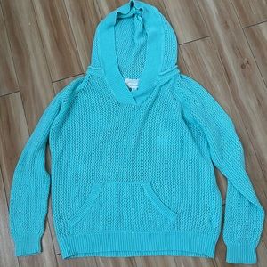 teal crochet hoodie